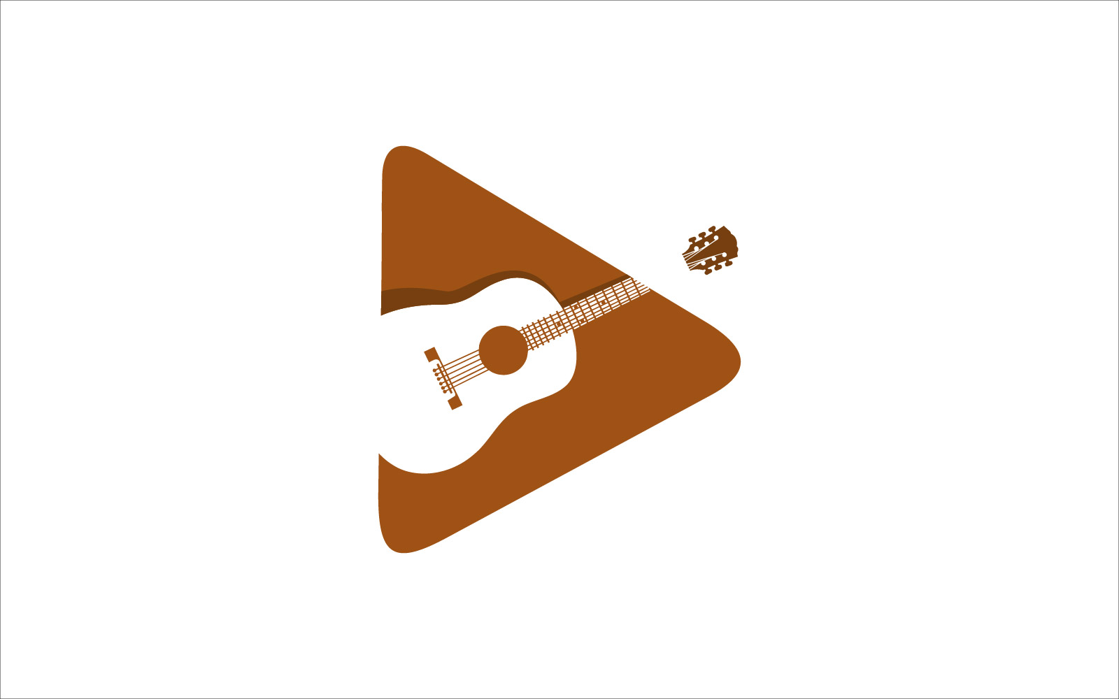 Acoustic guitar play button vector logo symbol template