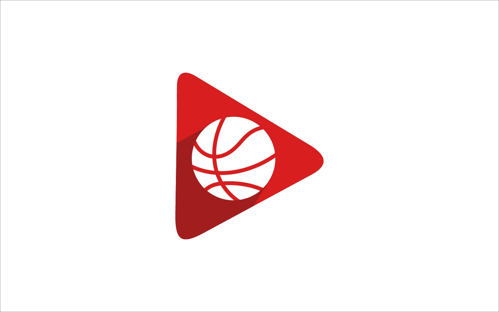 Basketball play video vector logo symbol template