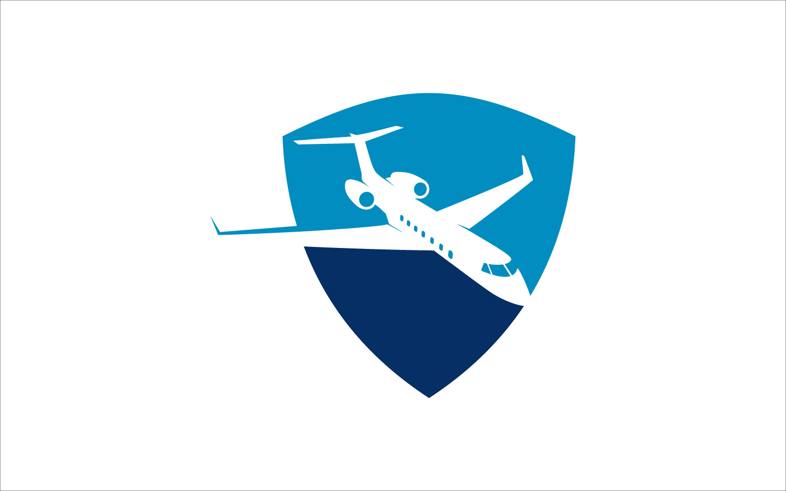 Plane shield vector logo symbol template