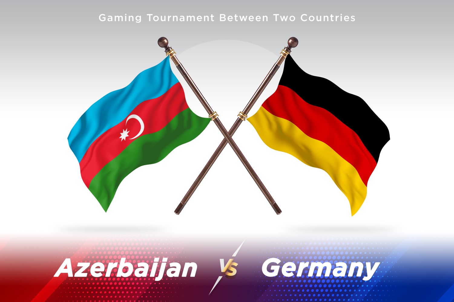 Azerbaijan versus Germany Two Flags