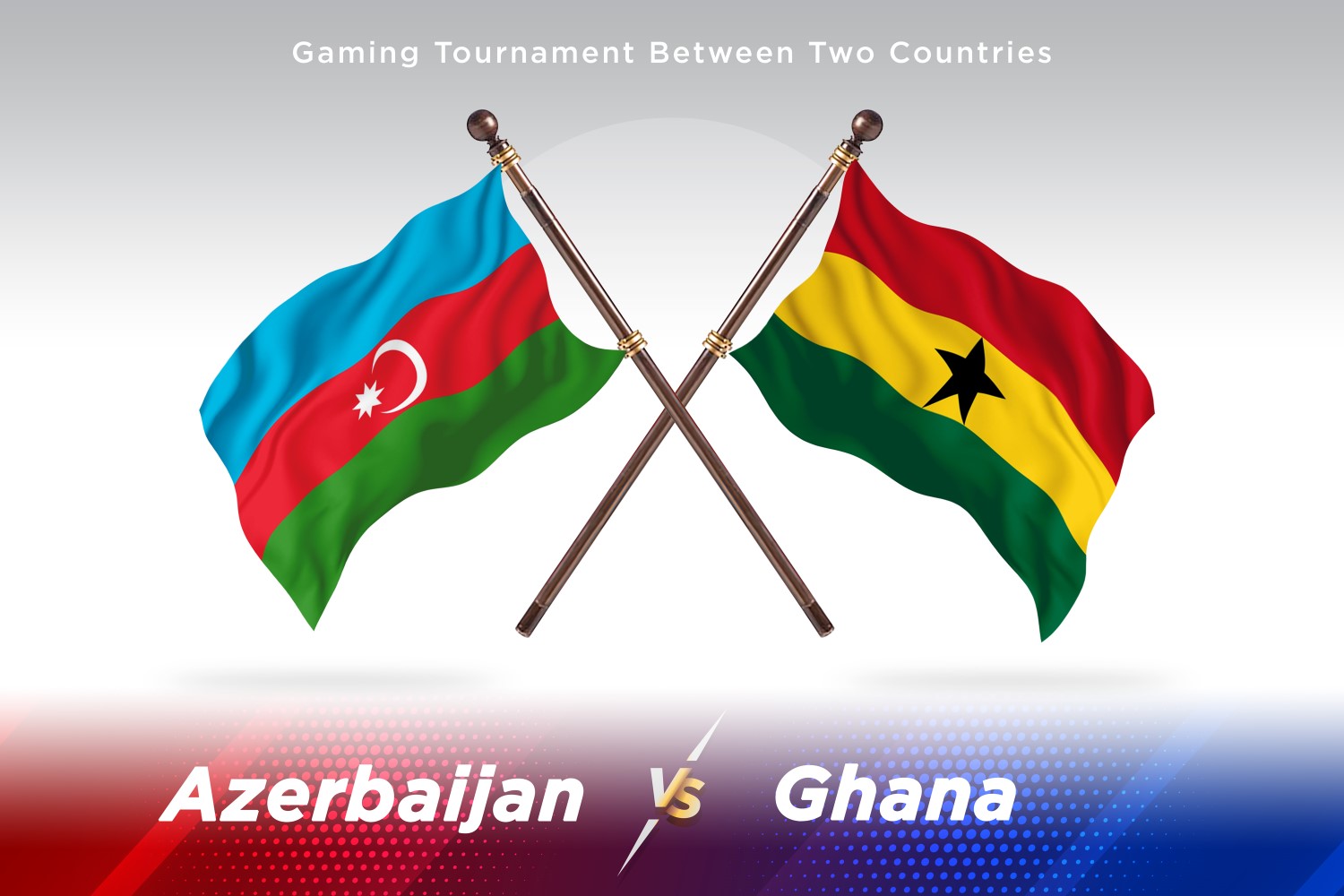 Azerbaijan versus Ghana Two Flags