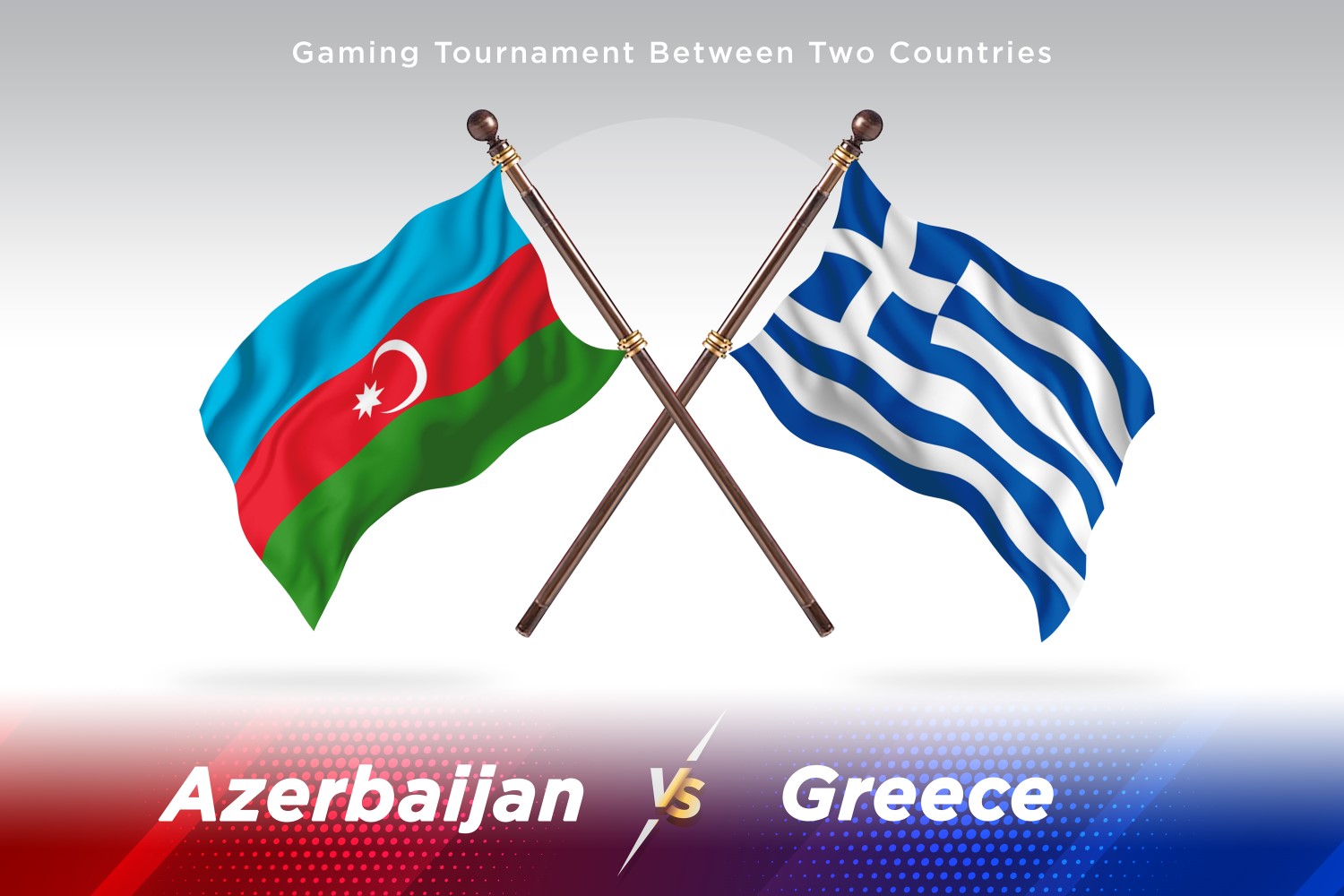 Azerbaijan versus Greece Two Flags