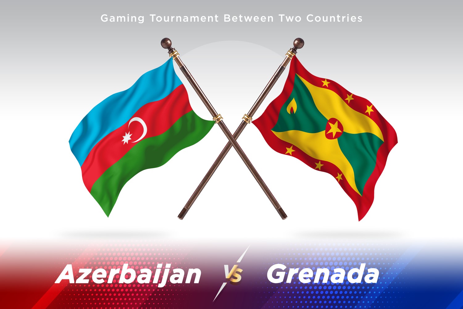 Azerbaijan versus Grenada Two Flags