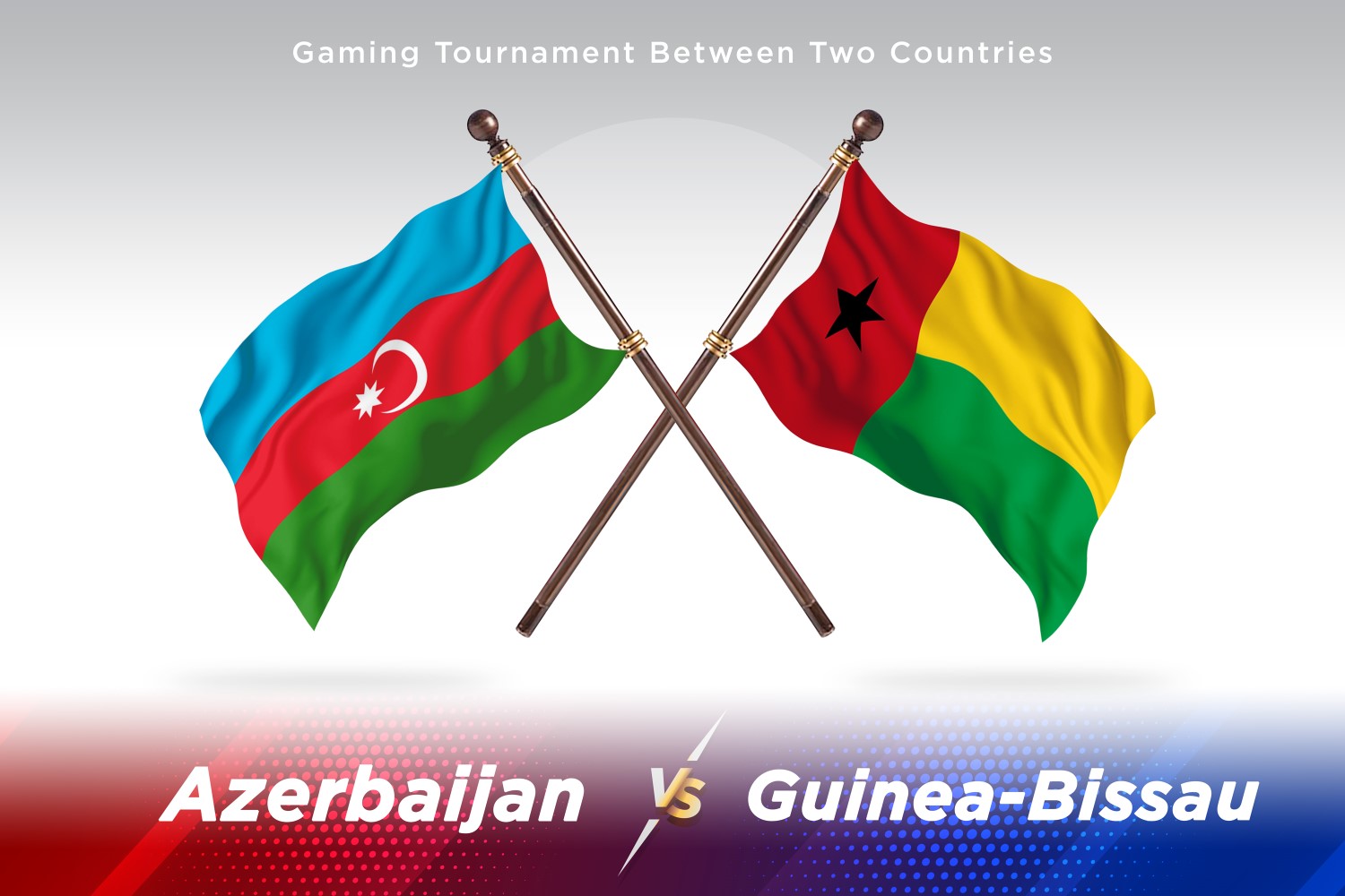 Azerbaijan versus Guinea-Bissau Two Flags