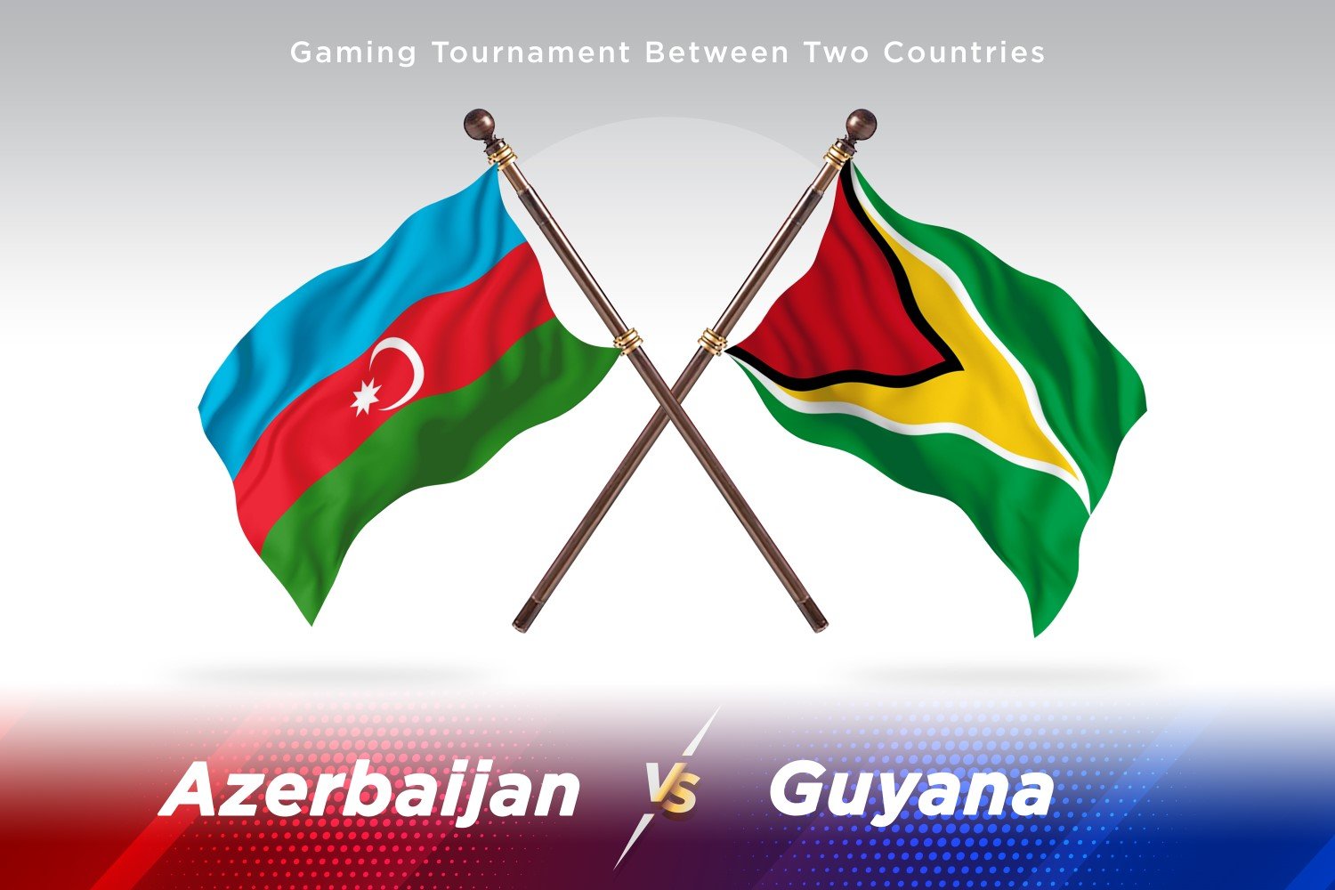 Azerbaijan versus Guyana Two Flags