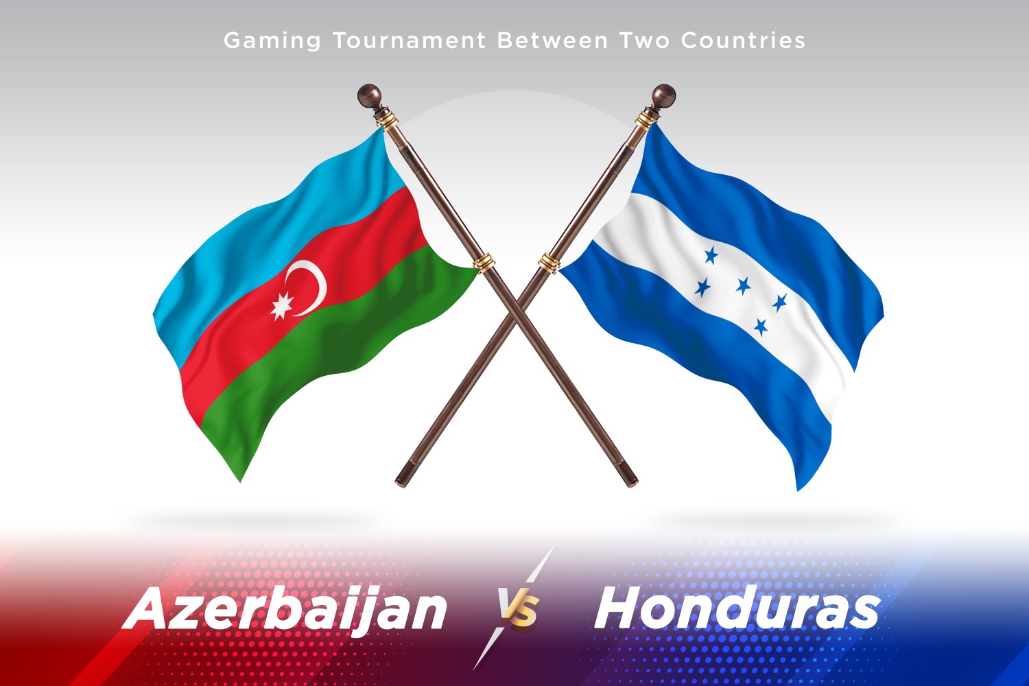 Azerbaijan versus Honduras Two Flags