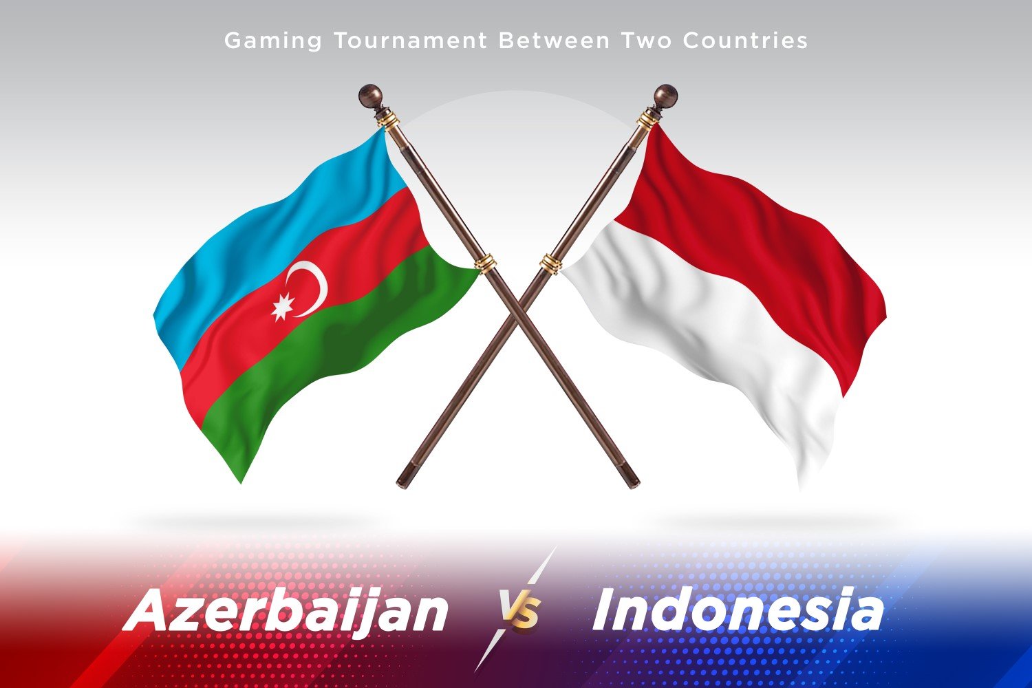 Azerbaijan versus Indonesia Two Flags