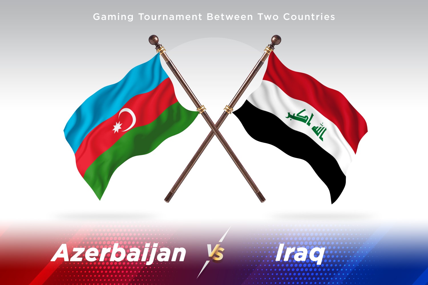 Azerbaijan versus Iraq Two Flags