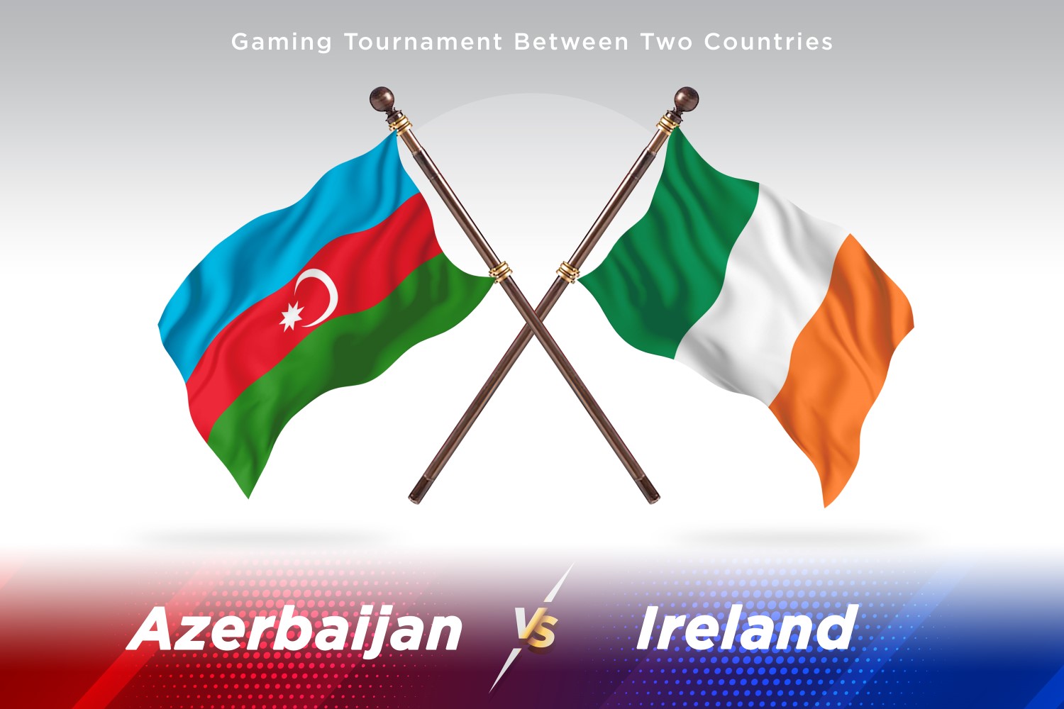 Azerbaijan versus Ireland Two Flags