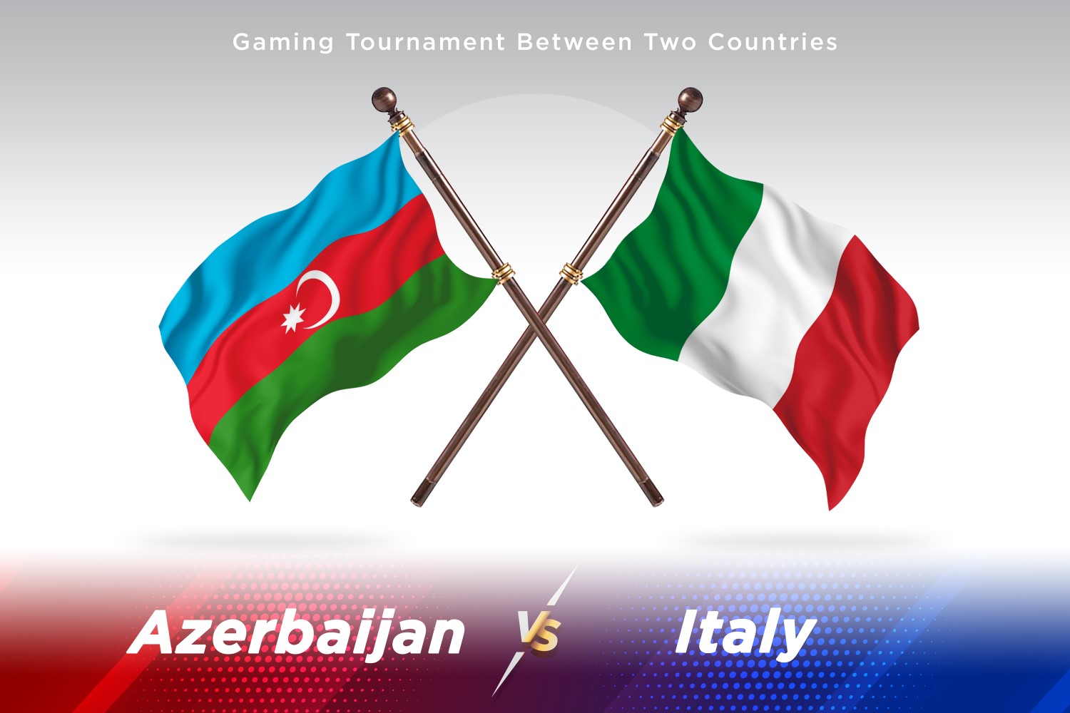 Azerbaijan versus Italy Two Flags