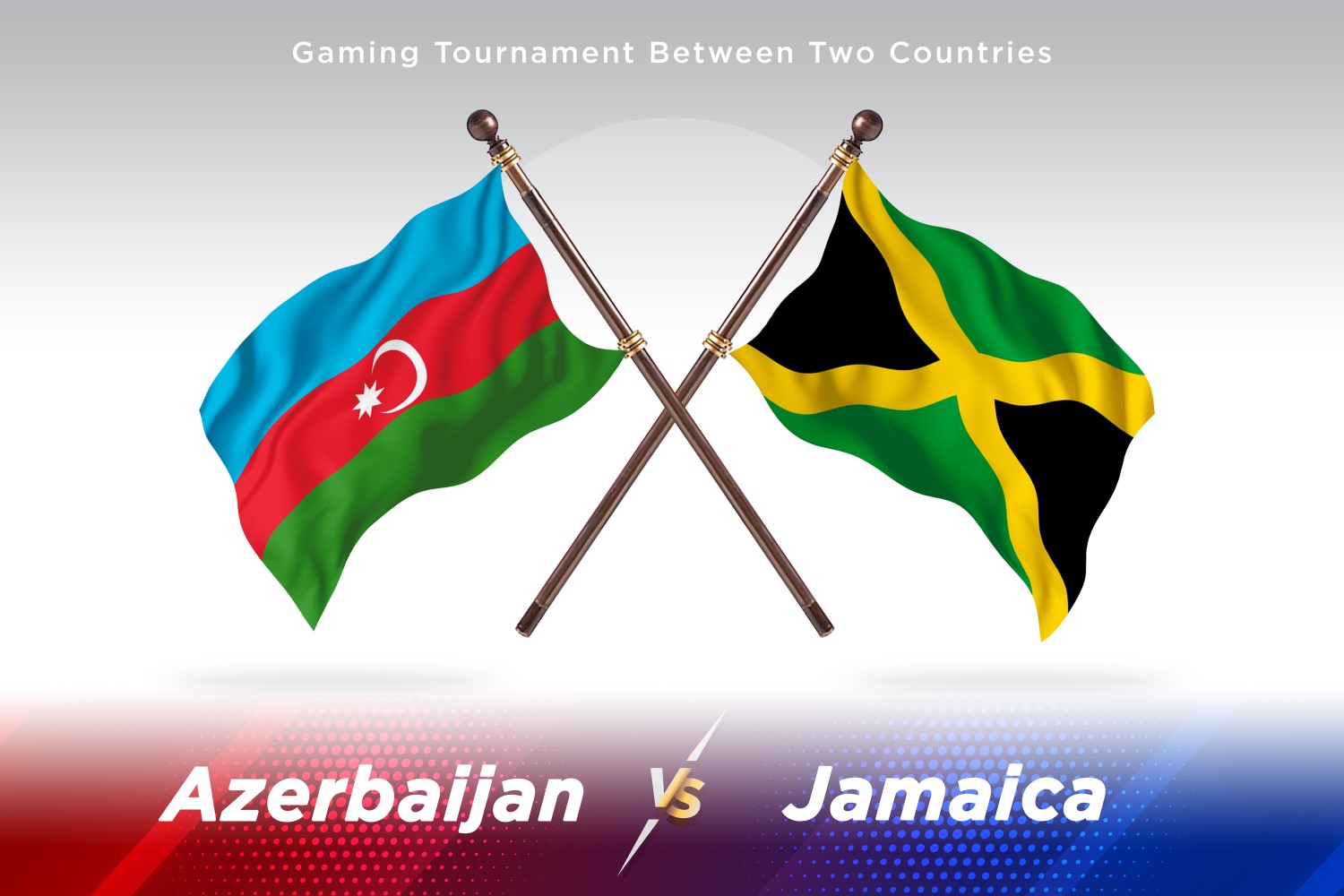 Azerbaijan versus Jamaica Two Flags