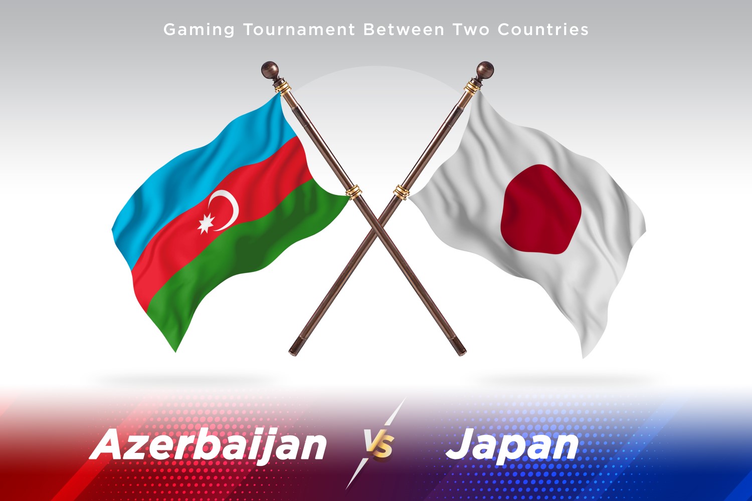 Azerbaijan versus japan Two Flags