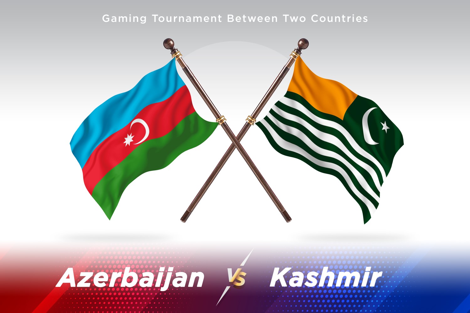 Azerbaijan versus Kashmir Two Flags