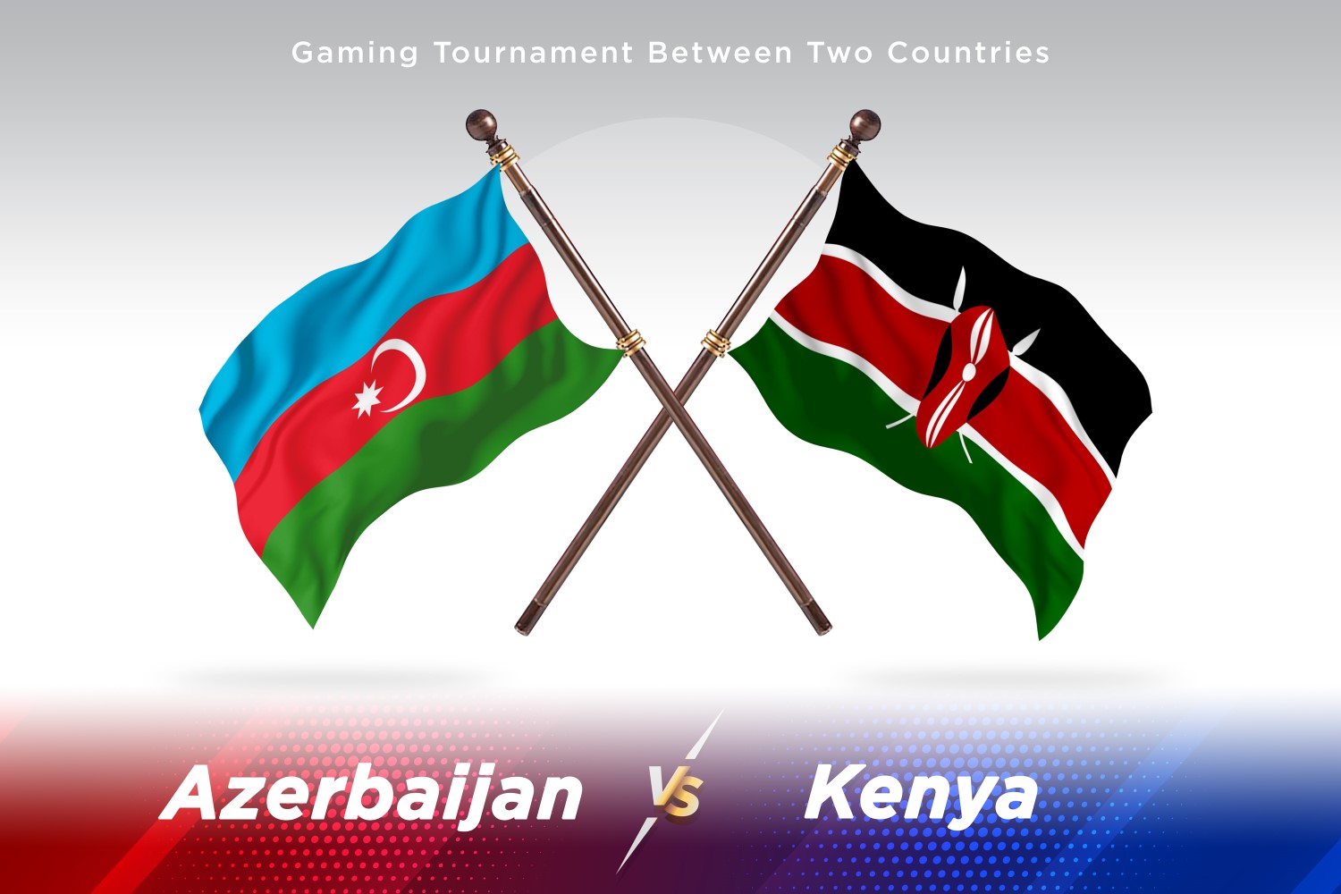 Azerbaijan versus Kenya Two Flags