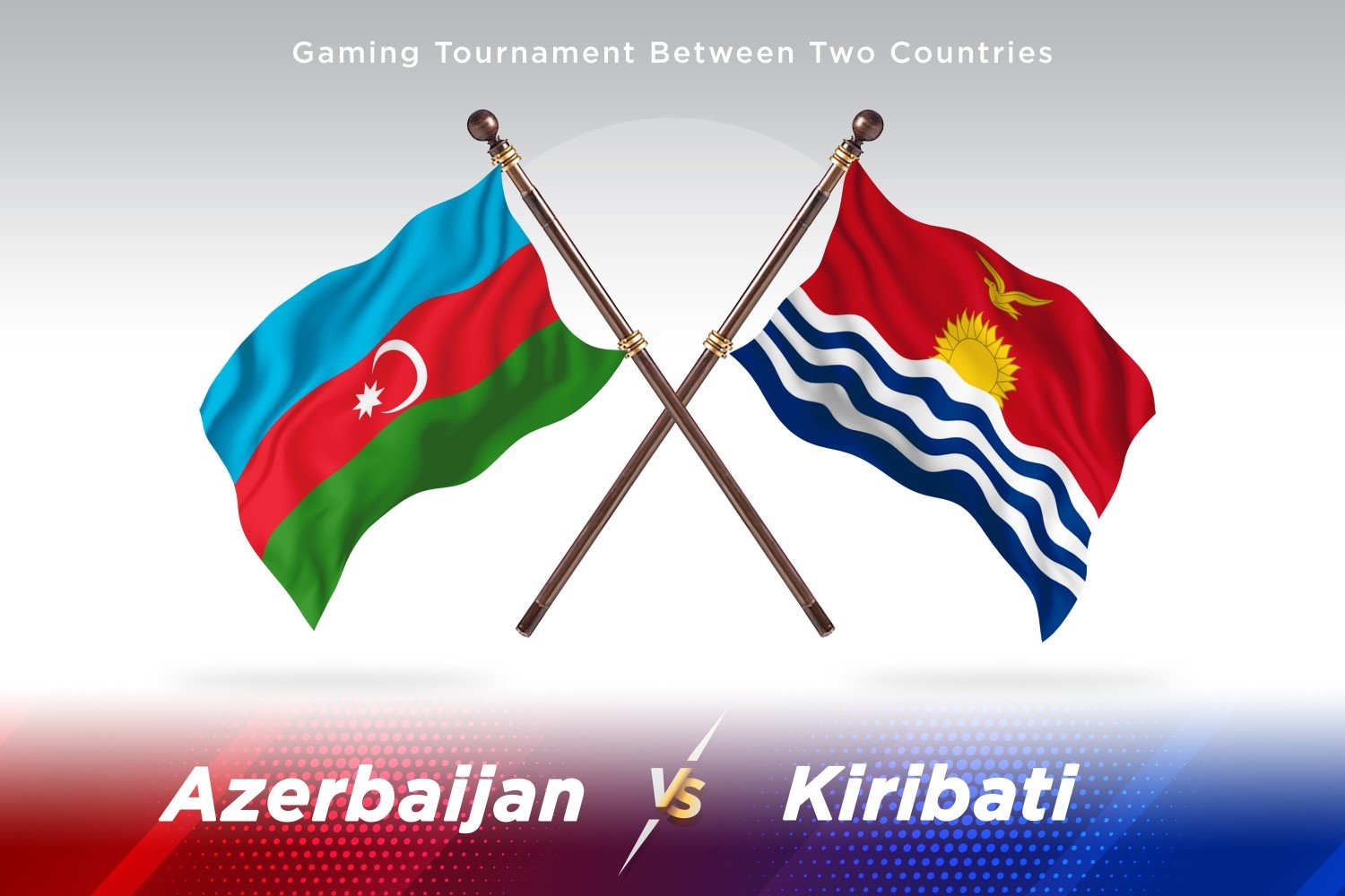 Azerbaijan versus Kiribati Two Flags