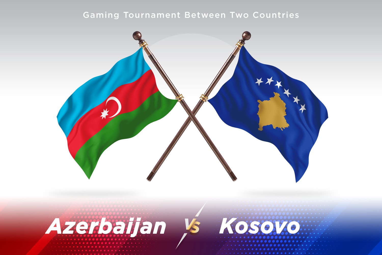 Azerbaijan versus Kosovo Two Flags