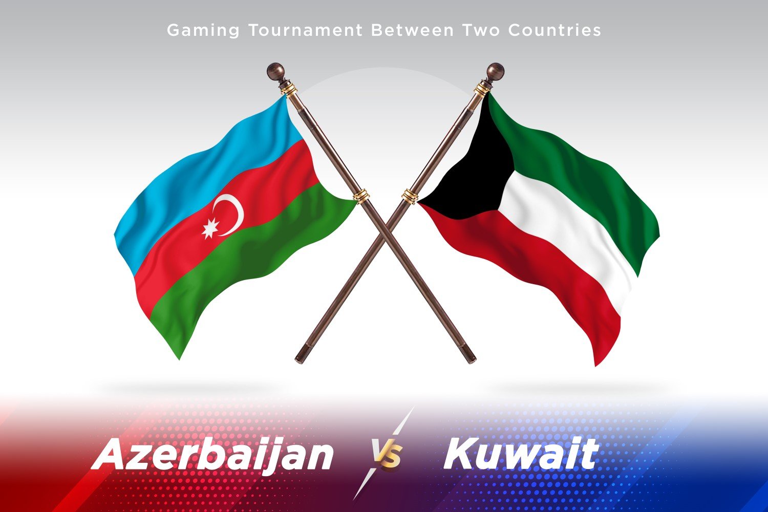 Azerbaijan versus Kuwait Two Flags