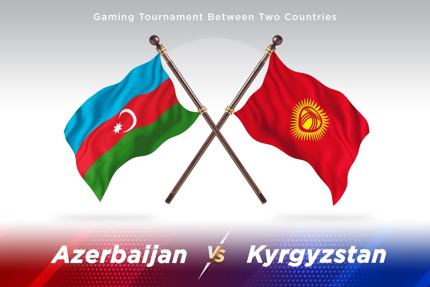 Azerbaijan versus Kyrgyzstan Two Flags