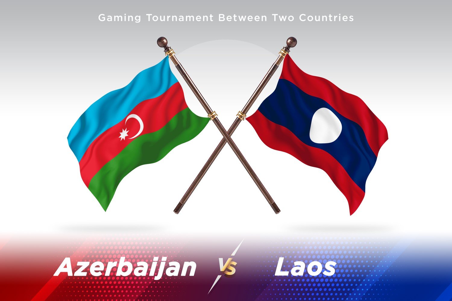 Azerbaijan versus Laos Two Flags