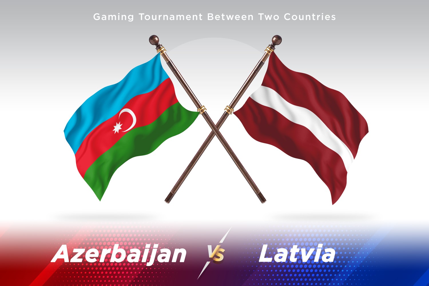 Azerbaijan versus Latvia Two Flags