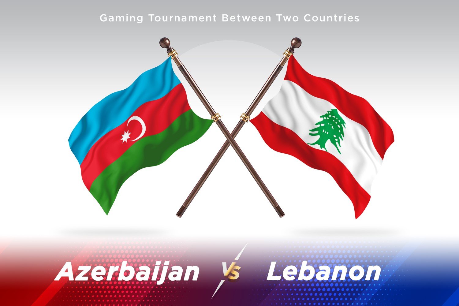 Azerbaijan versus Lebanon Two Flags