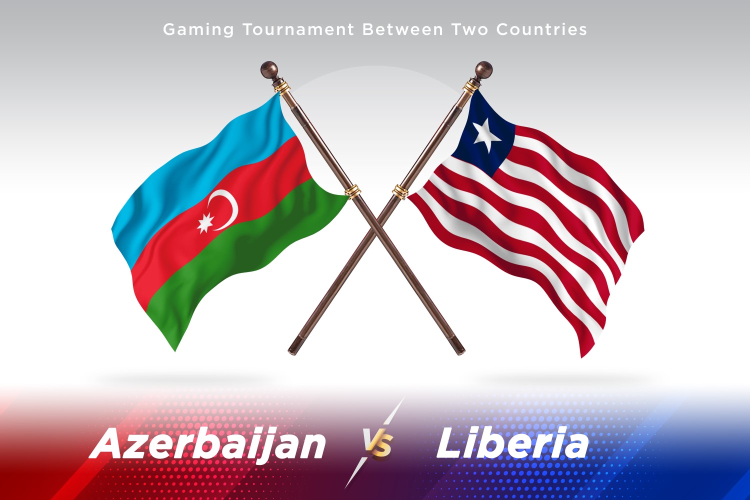 Azerbaijan versus Liberia Two Flags