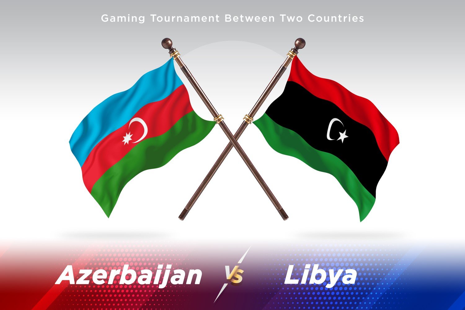 Azerbaijan versus Libya Two Flags