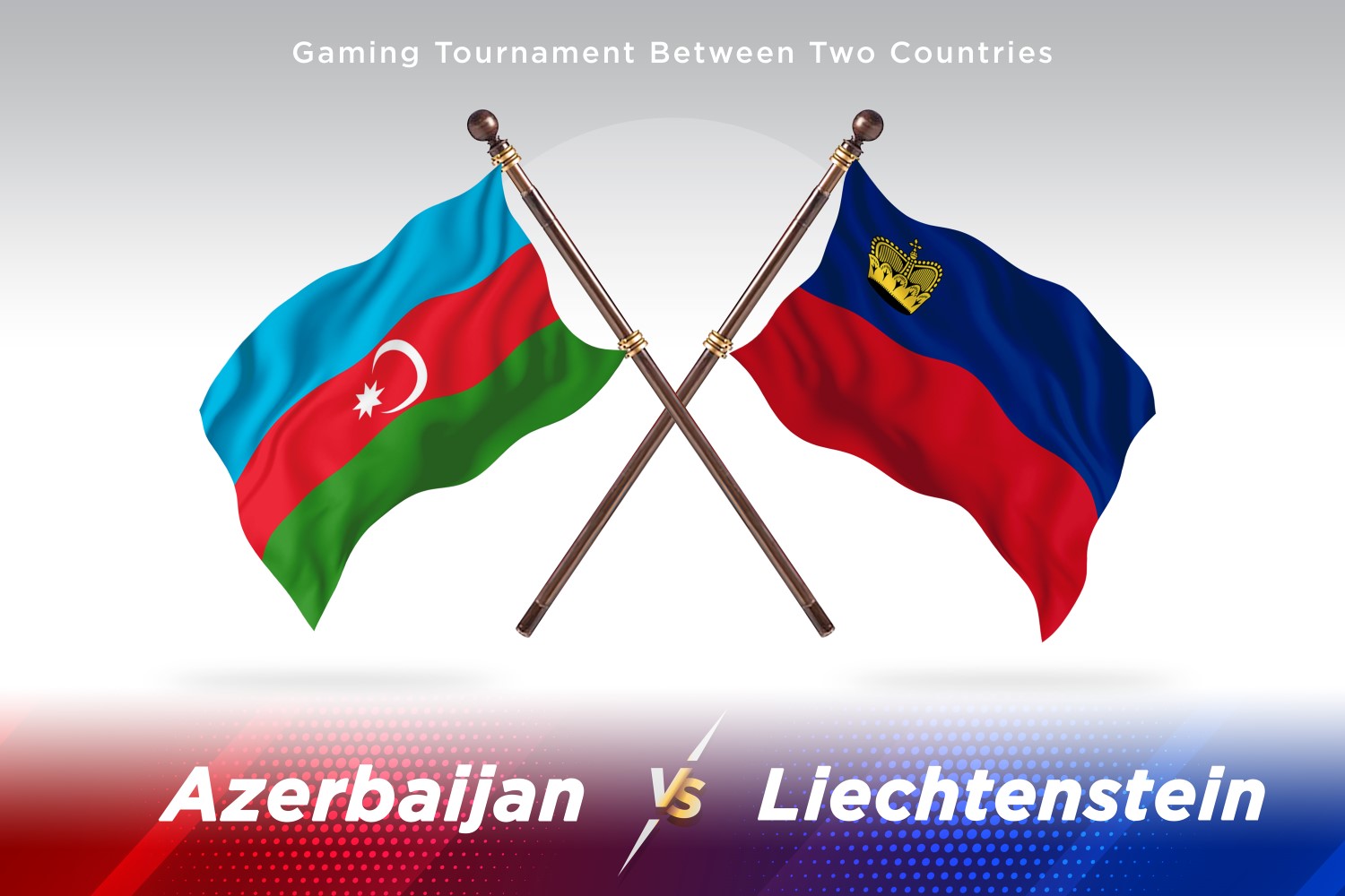 Azerbaijan versus Liechtenstein Two Flags