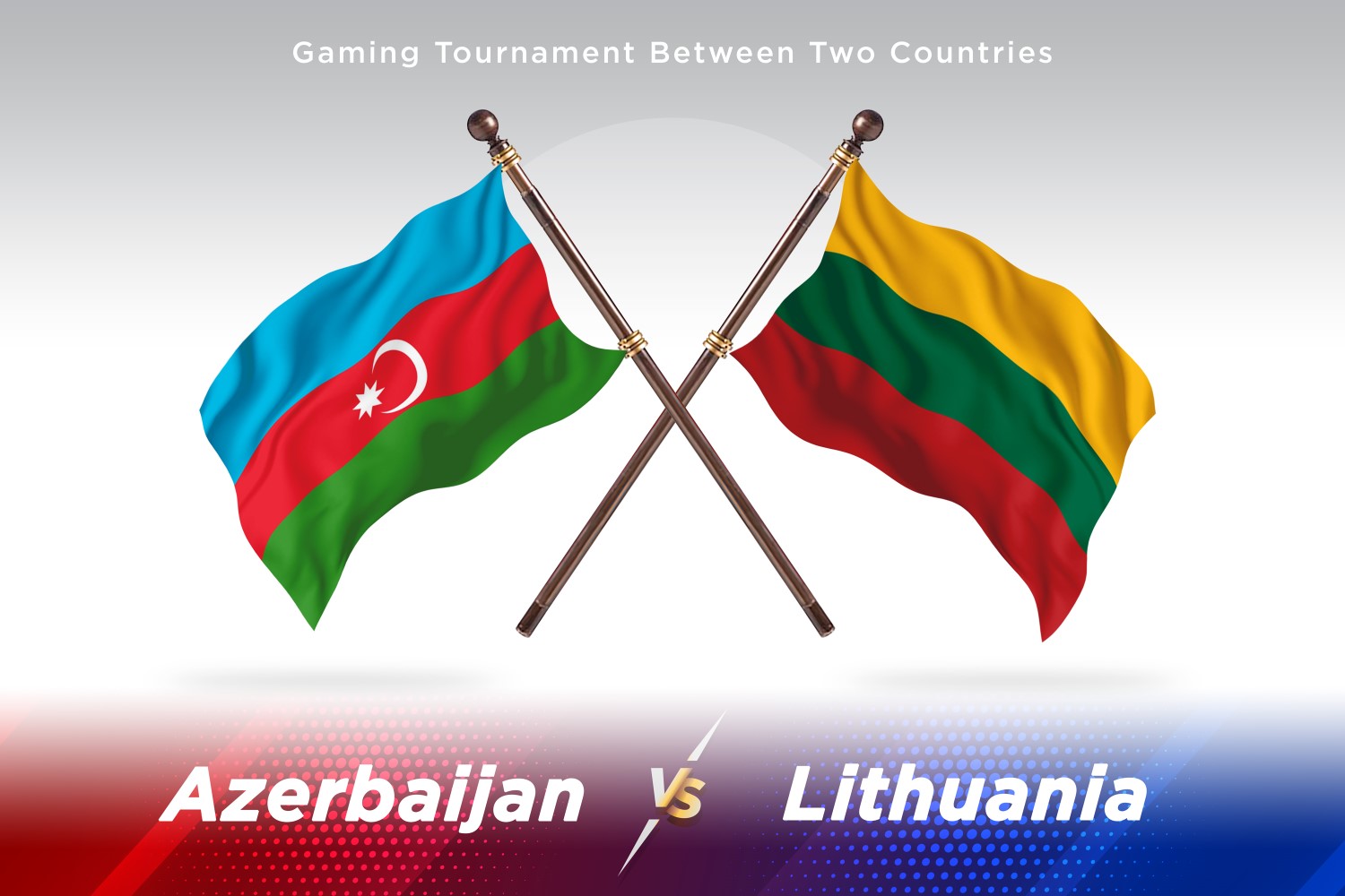 Azerbaijan versus Lithuania Two Flags