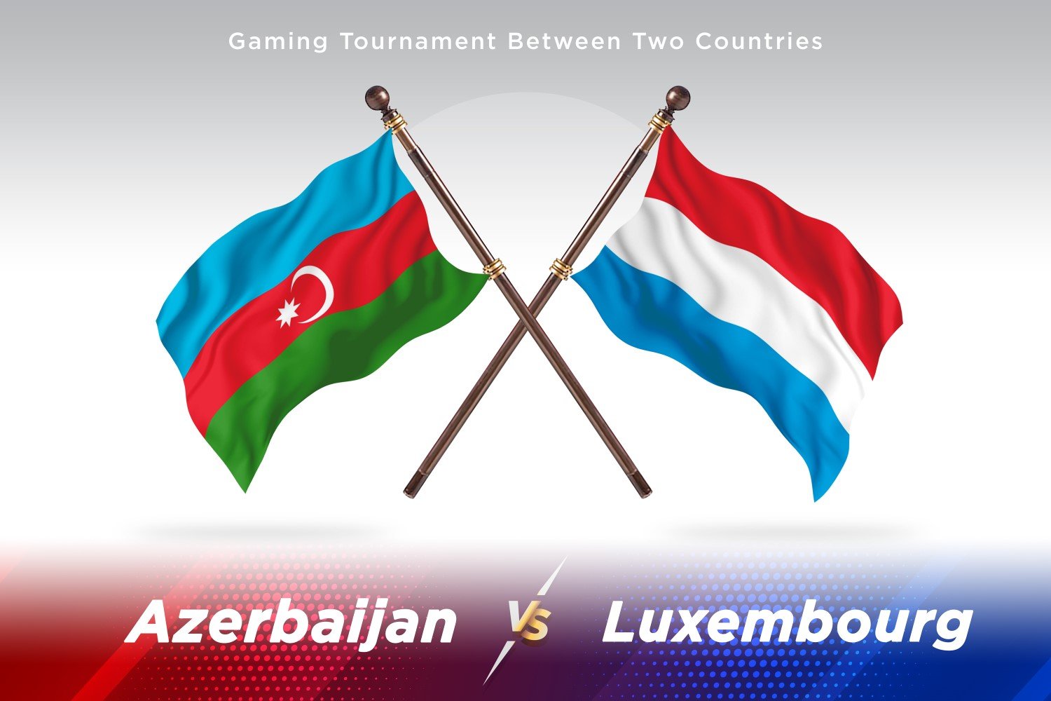 Azerbaijan versus Luxembourg Two Flags