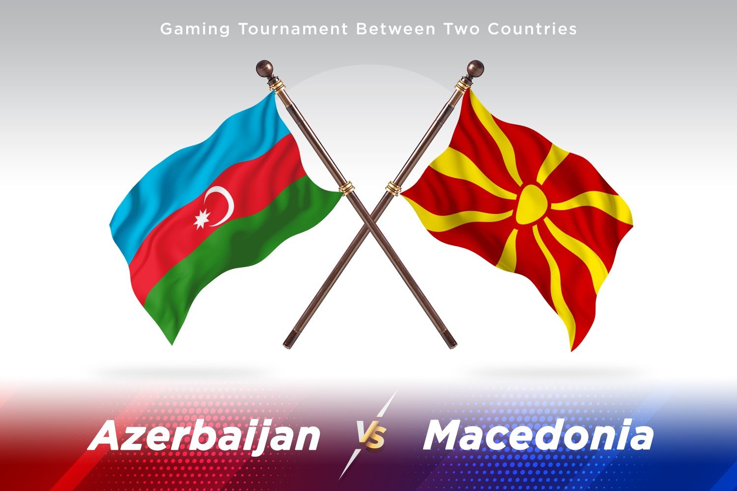 Azerbaijan versus Macedonia Two Flags