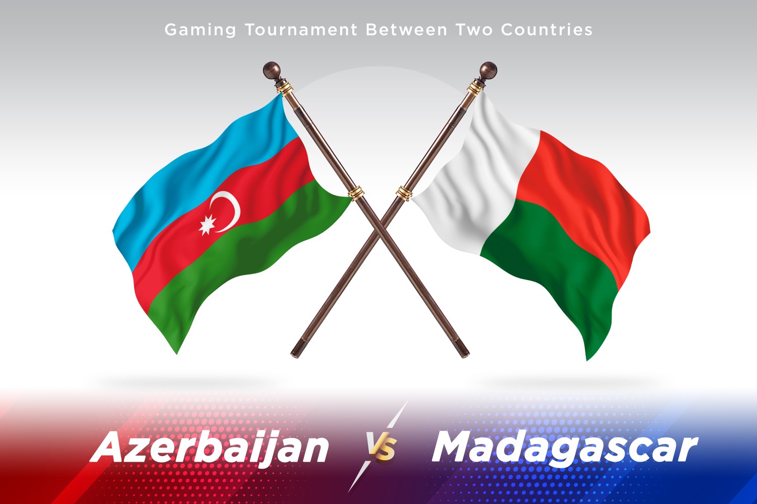 Azerbaijan versus Madagascar Two Flags