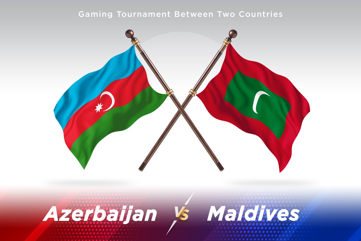 Azerbaijan versus Maldives Two Flags