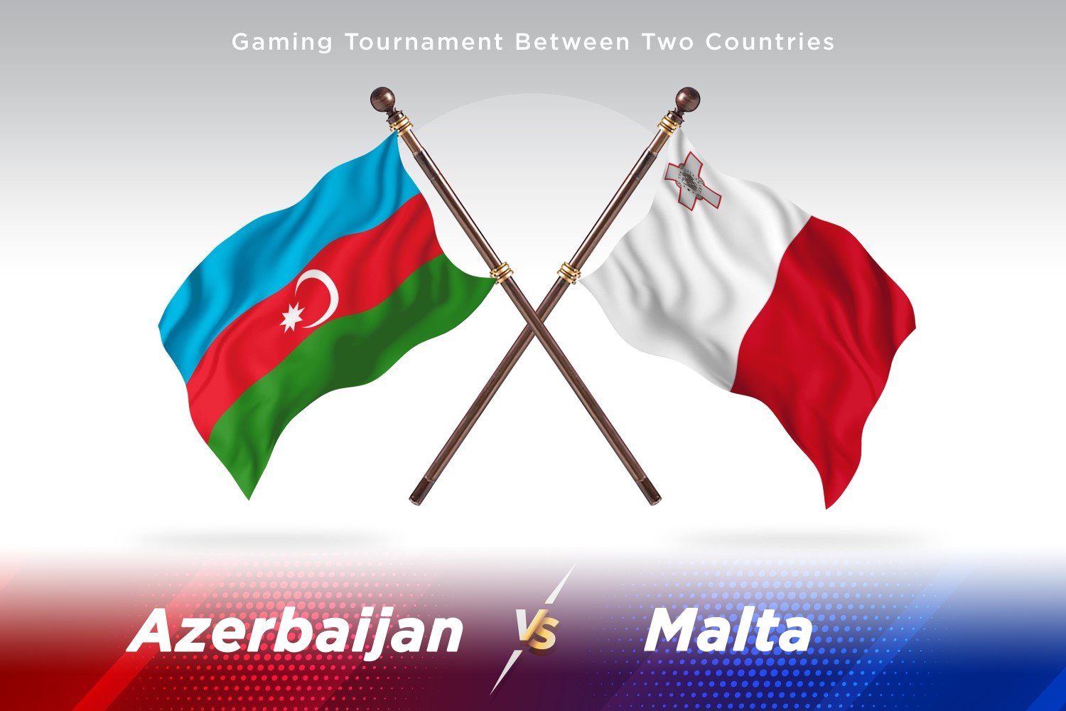 Azerbaijan versus Malta Two Flags