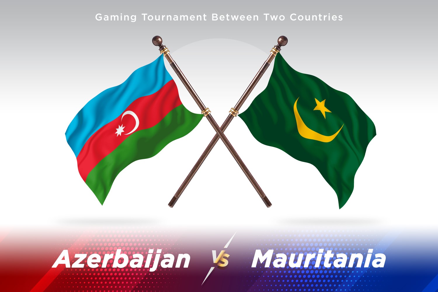 Azerbaijan versus Mauritania Two Flags