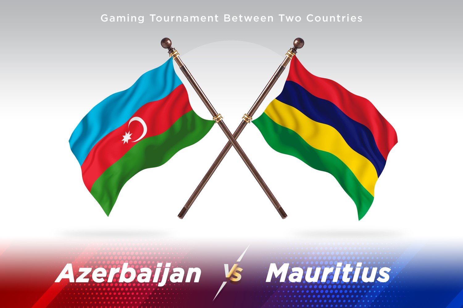 Azerbaijan versus Mauritius Two Flags