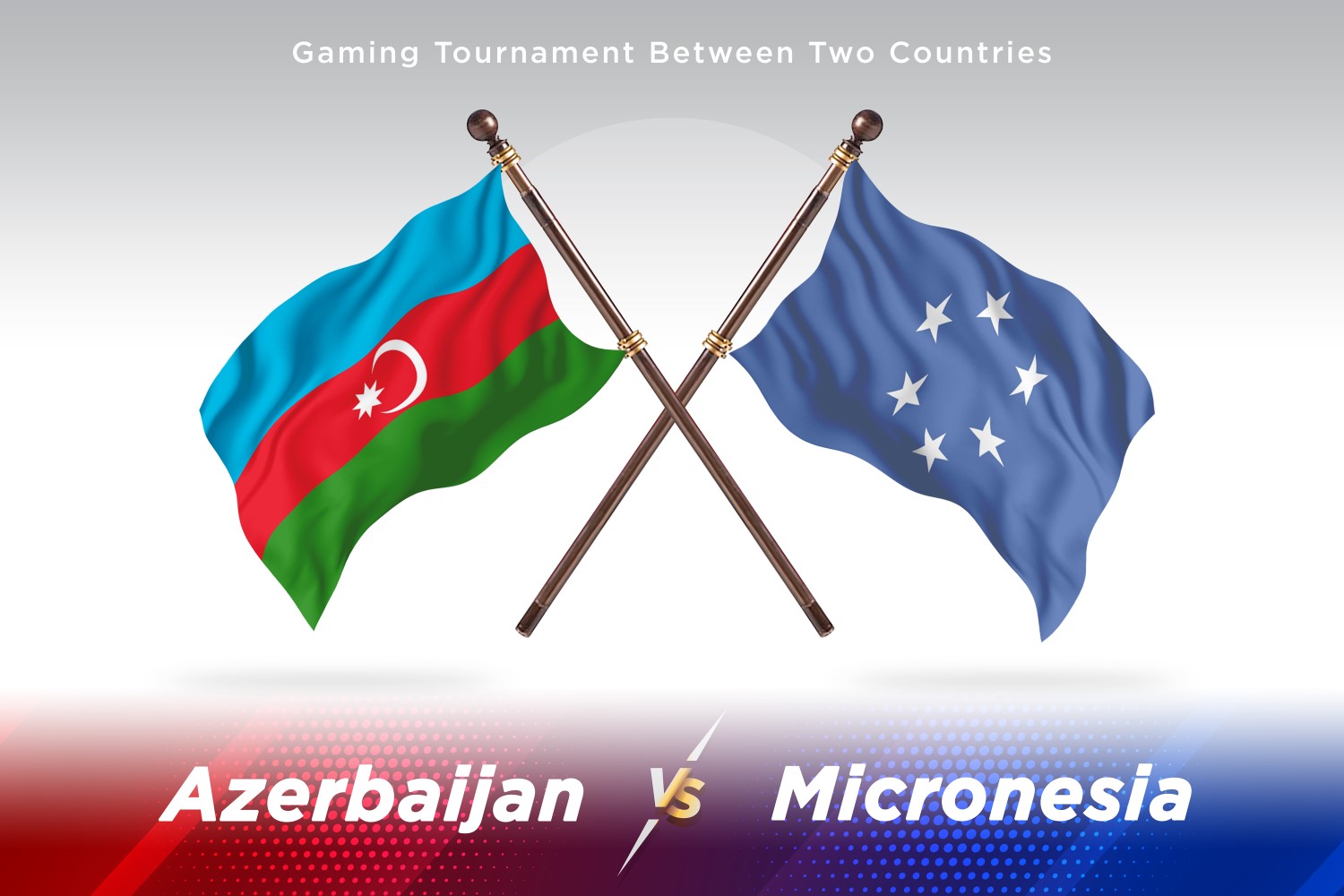 Azerbaijan versus Micronesia Two Flags