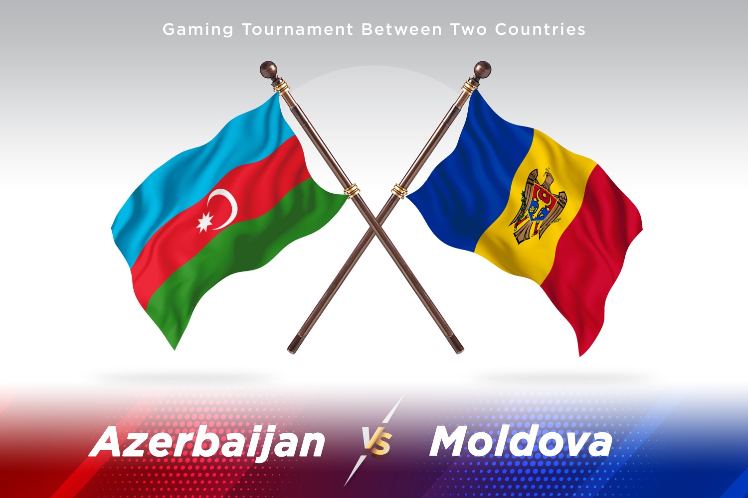 Azerbaijan versus Moldova Two Flags