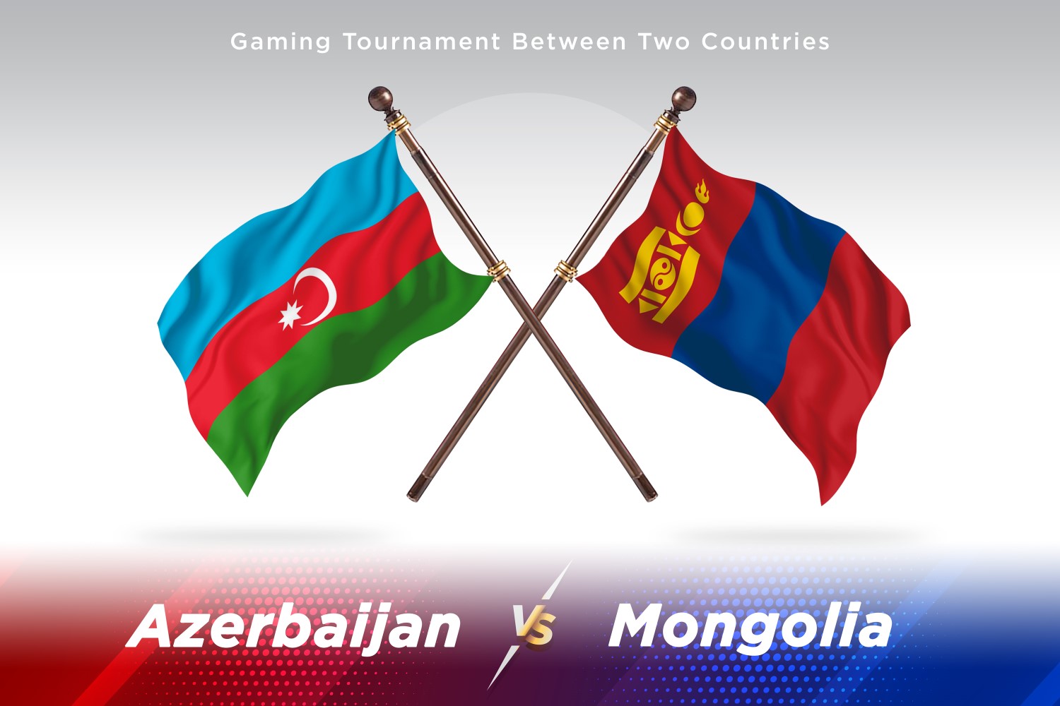 Azerbaijan versus Mongolia Two Flags