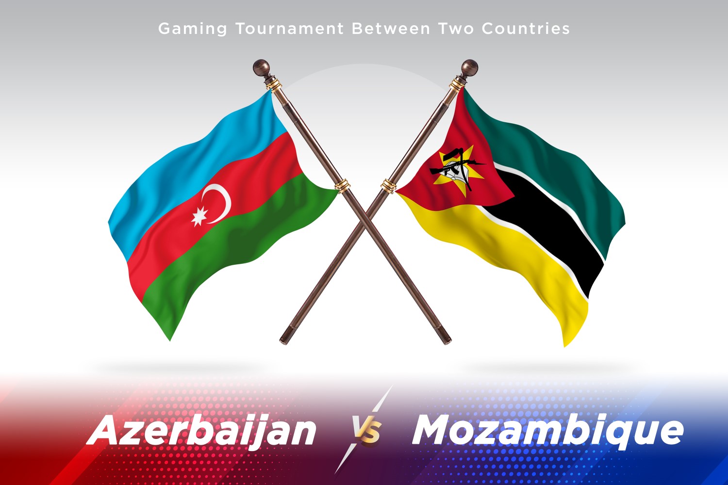 Azerbaijan versus Mozambique Two Flags