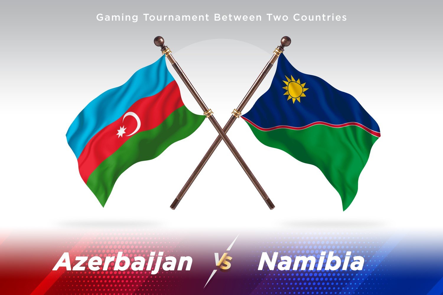 Azerbaijan versus Namibia Two Flags