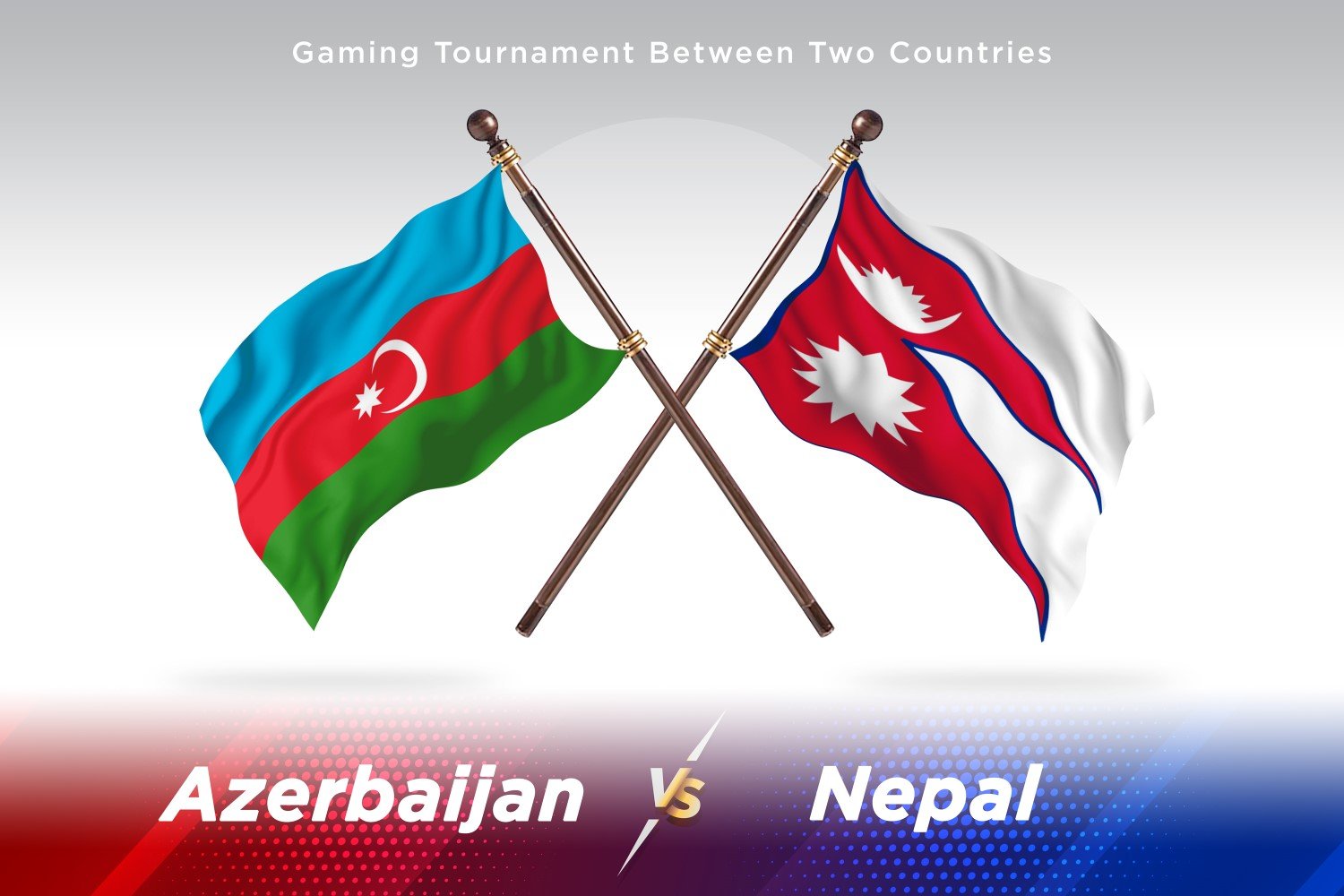 Azerbaijan versus Nepal Two Flags