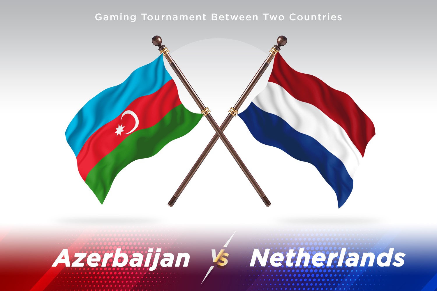 Azerbaijan versus Netherlands Two Flags