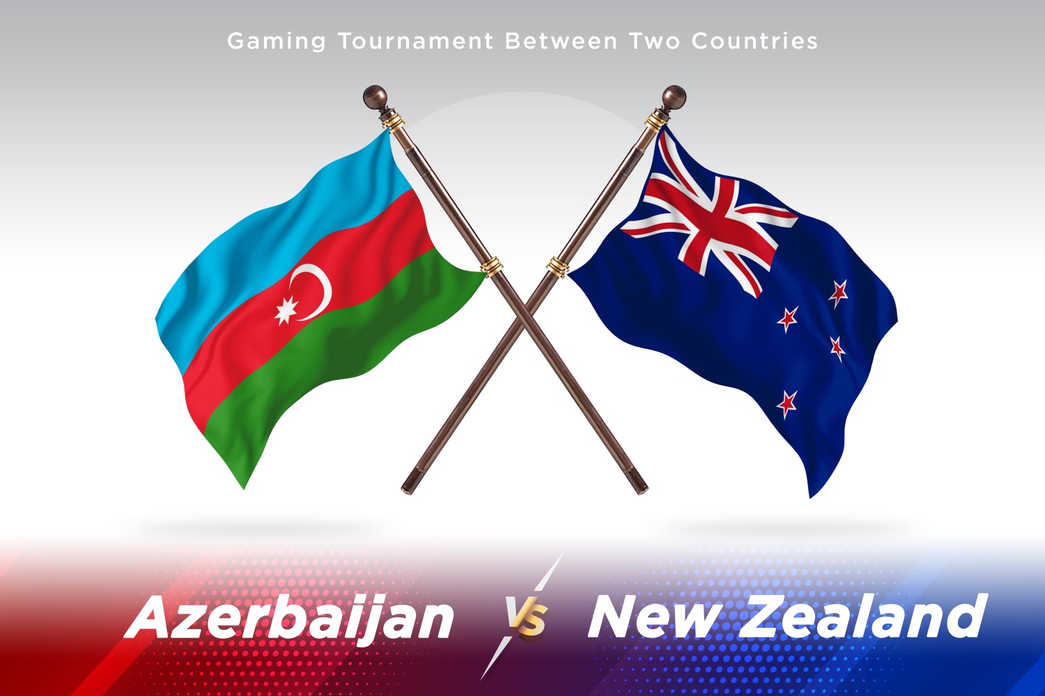 Azerbaijan versus new Zealand Two Flags