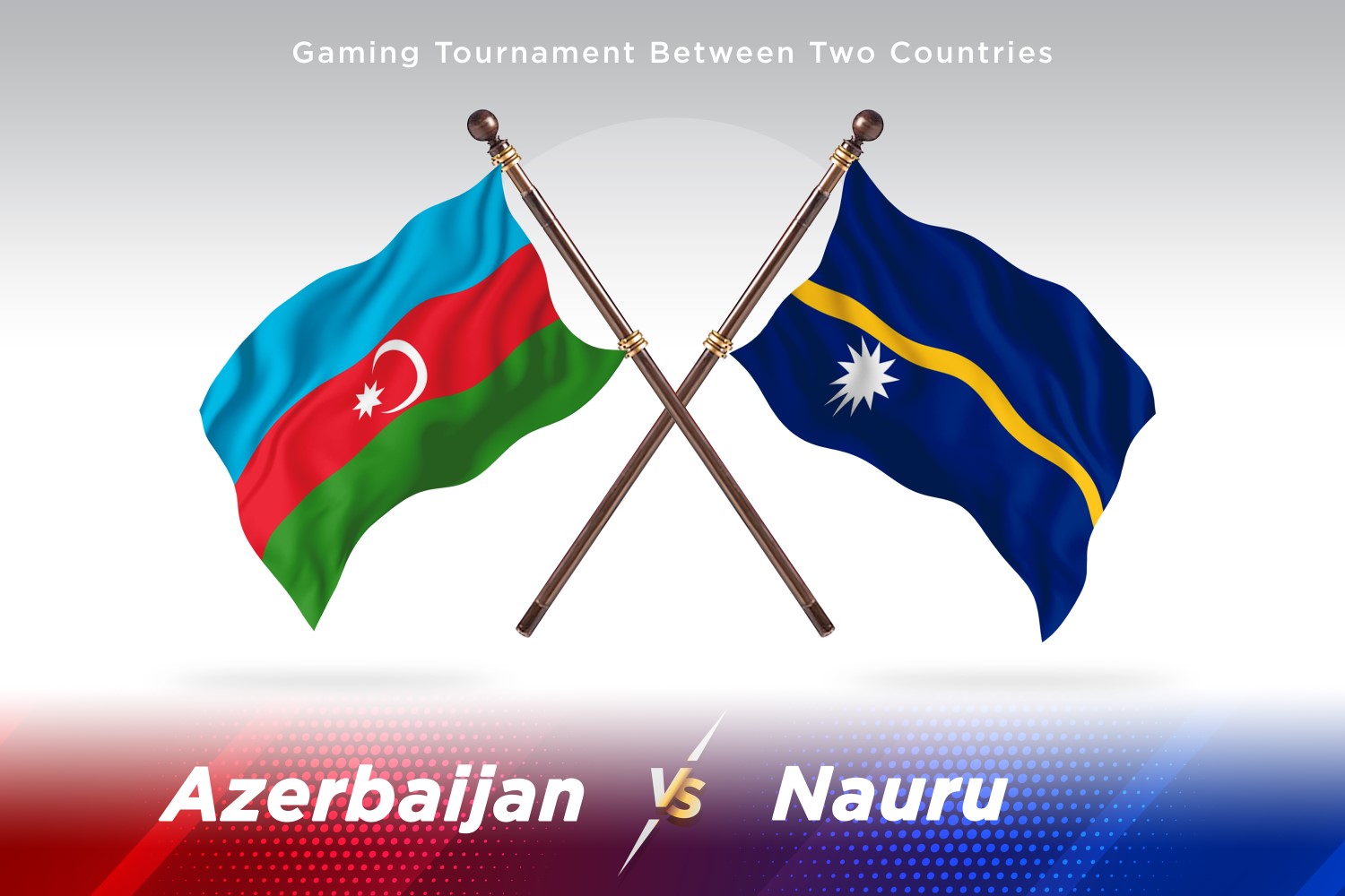 Azerbaijan versus Nauru Two Flags