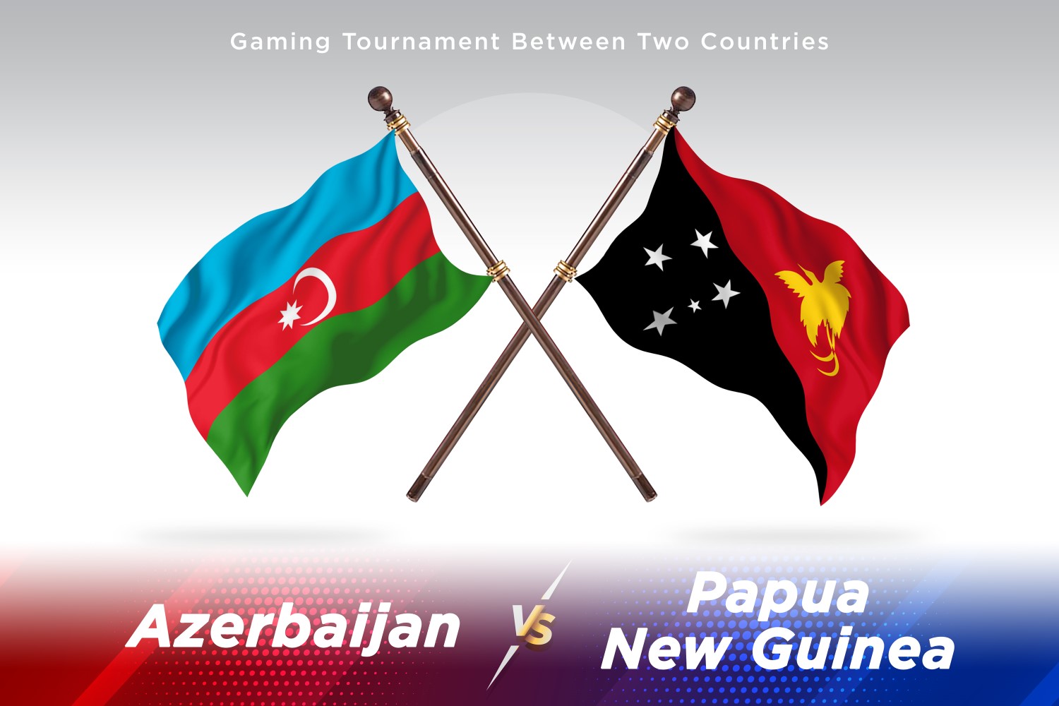 Azerbaijan versus Papua new guinea Two Flags