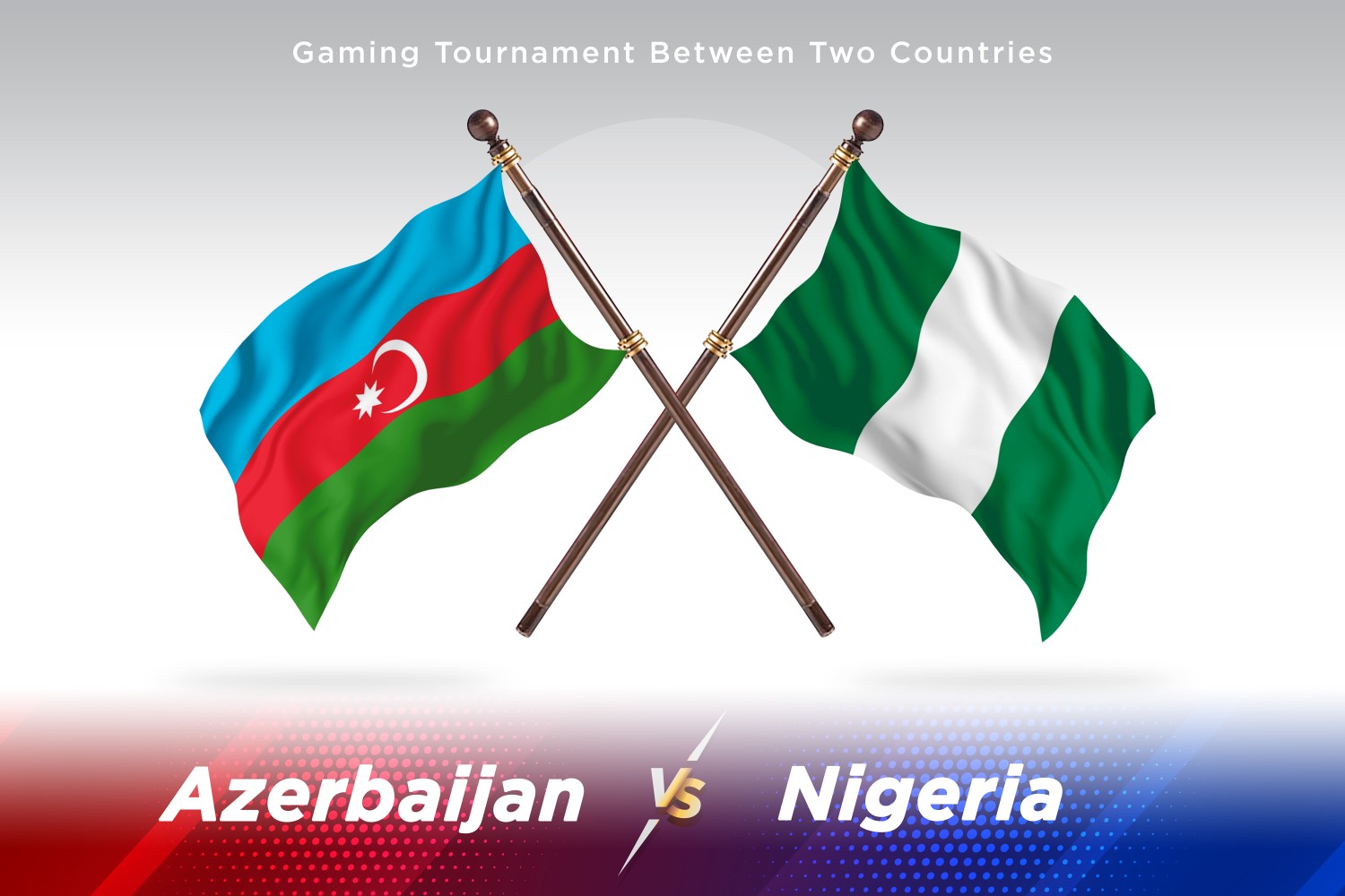 Azerbaijan versus Nigeria Two Flags