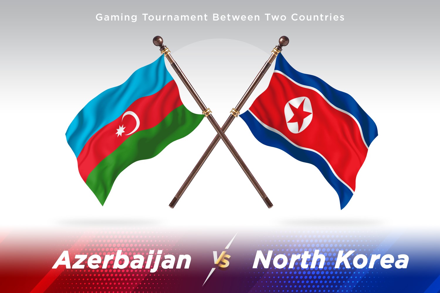 Azerbaijan versus north Korea Two Flags