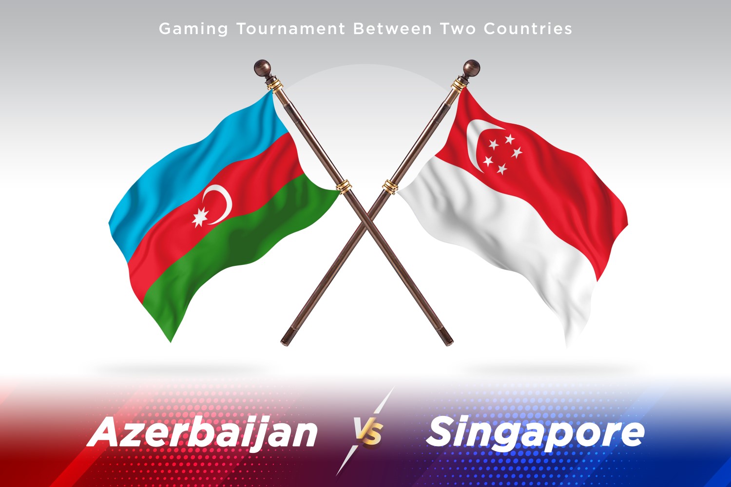 Azerbaijan versus singapore Two Flags