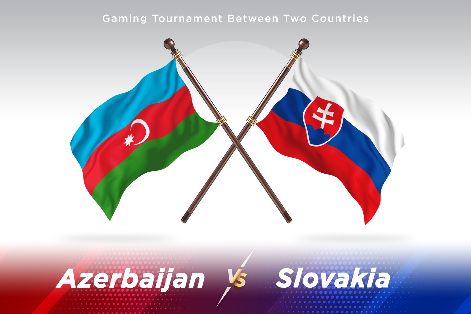 Azerbaijan versus Slovakia Two Flags